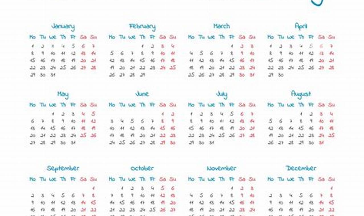 2024 Calendar Template Starting Monday Bluesky