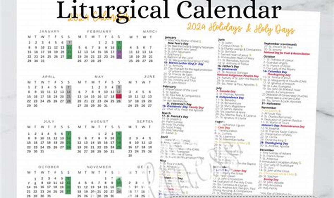 2024 Calendar With Catholic Holidays