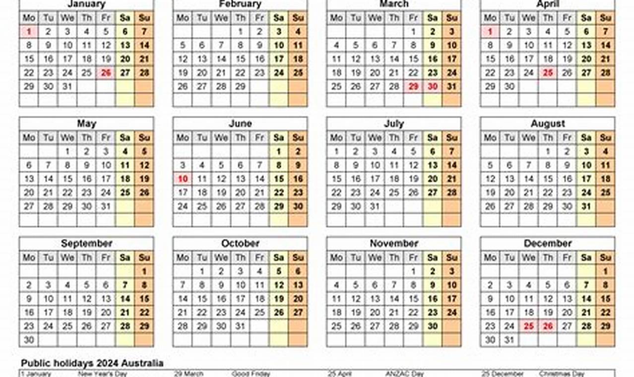 2024 Calendar With School Holidays Wa Printable