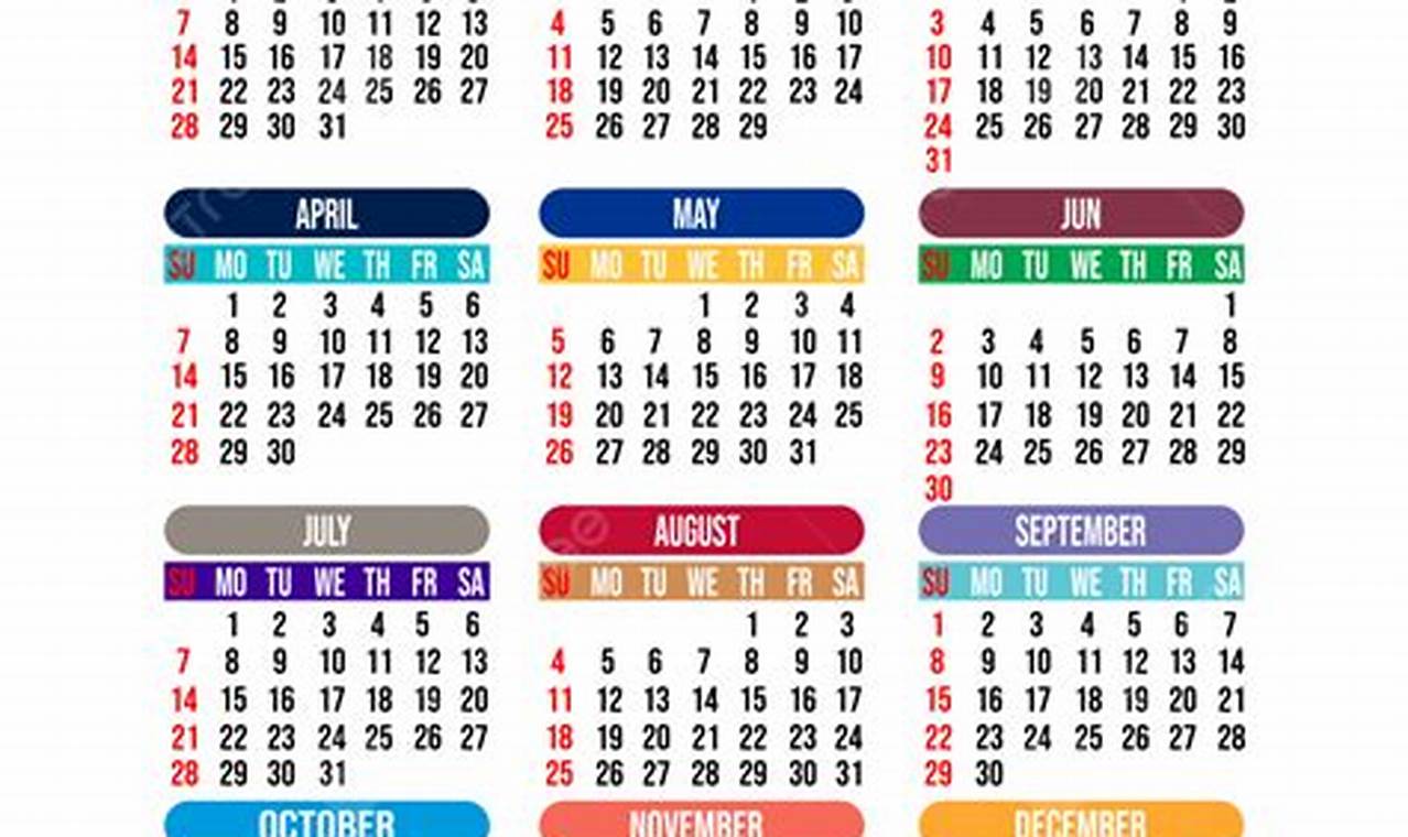 2024 Colorful Calendar