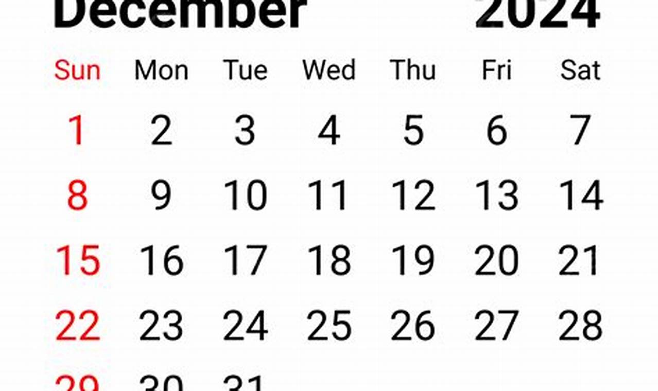 2024 December Calendar Png Icon
