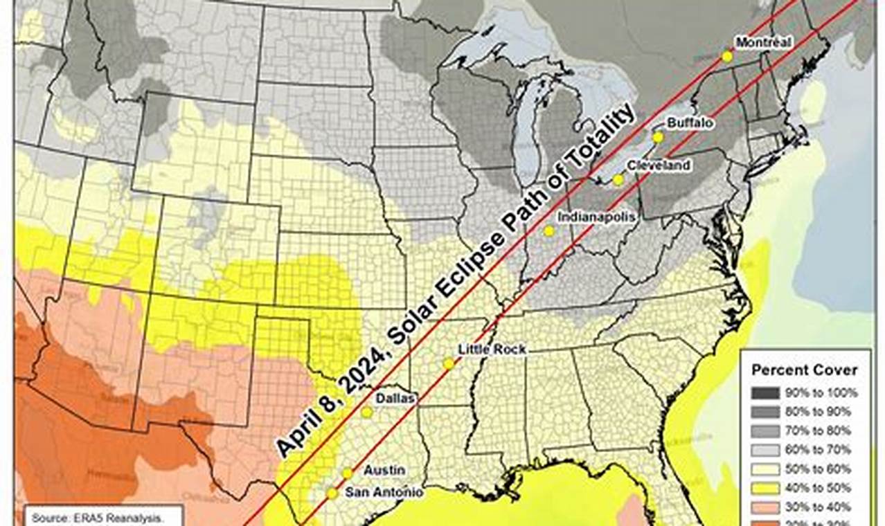 2024 Eclipse Cloud Cover Map