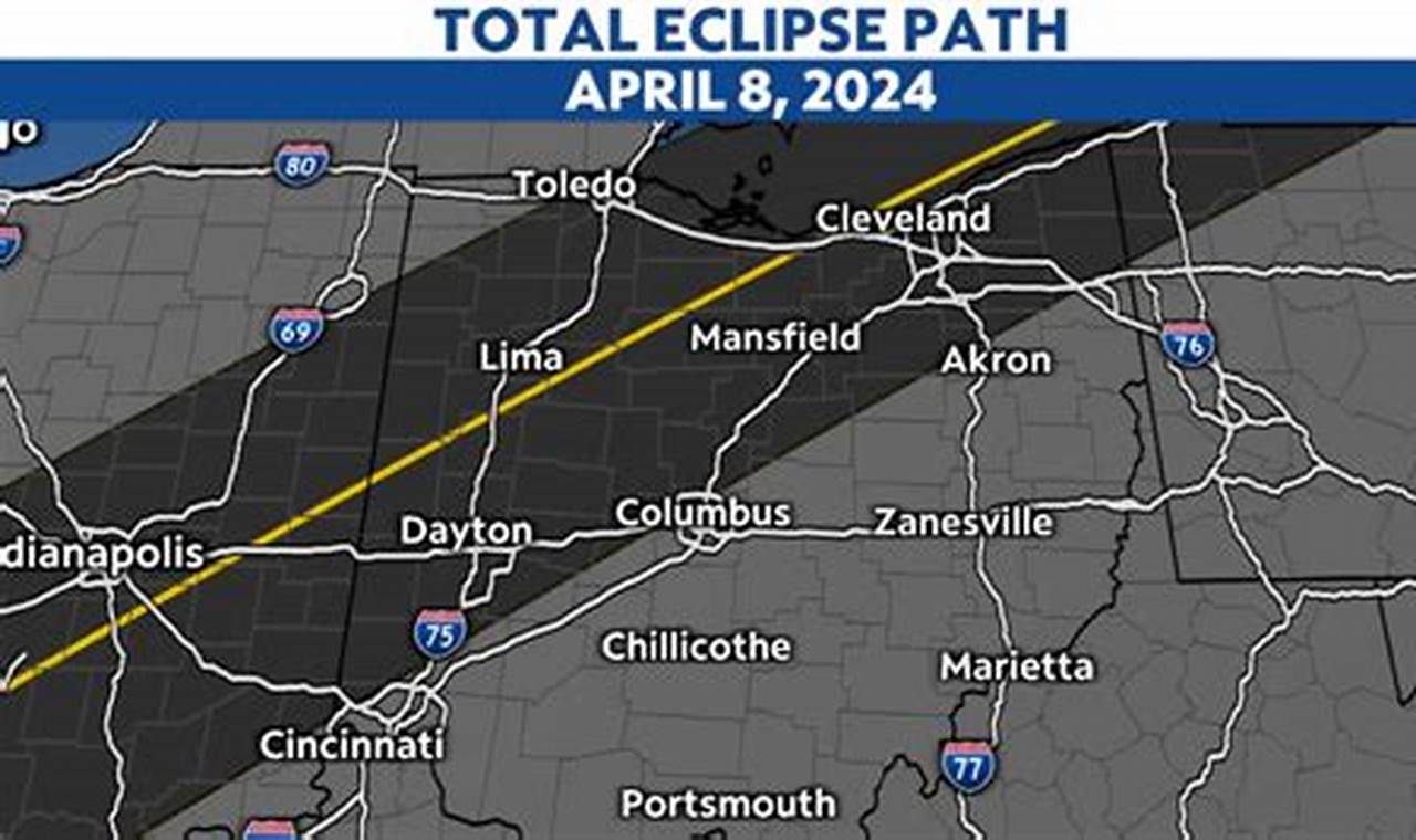 2024 Eclipse Map Ohio State