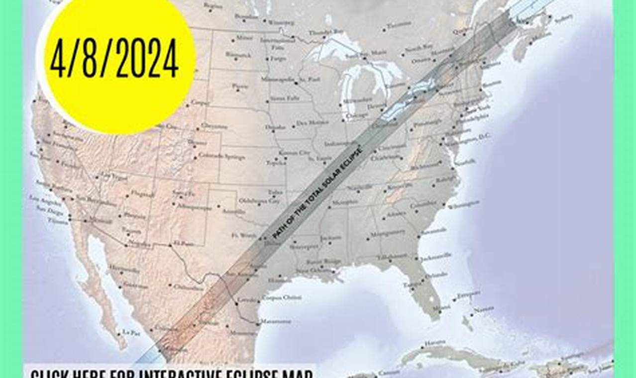 2024 Eclipse Path Map Nasa