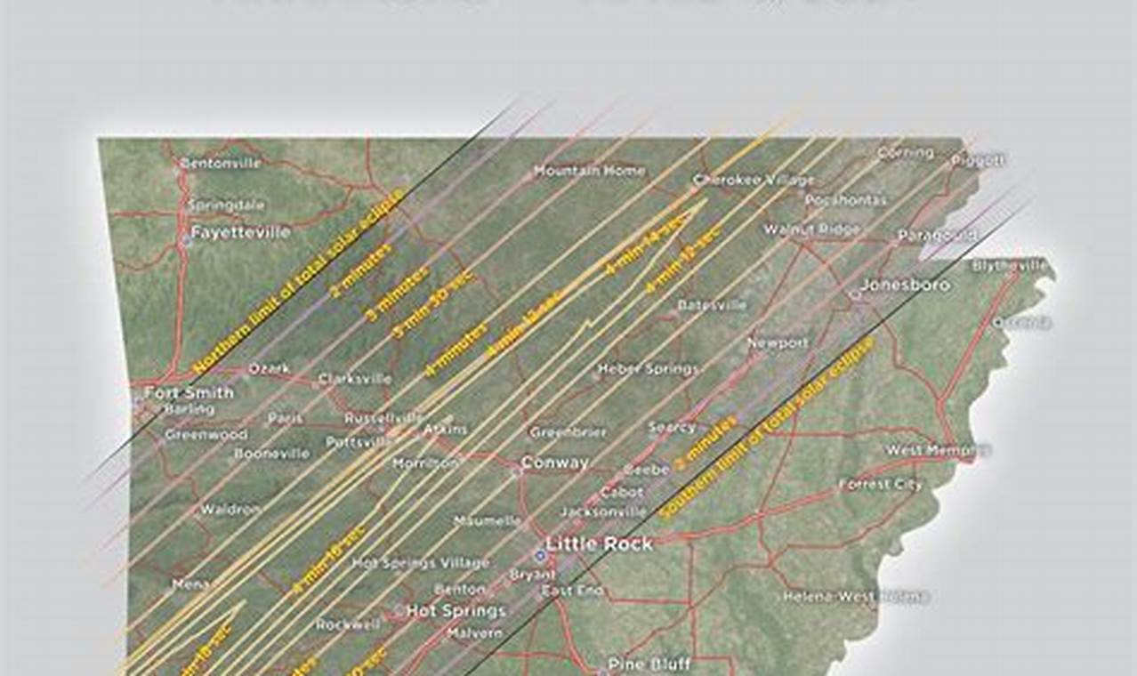 2024 Eclipse Path Of Totality Arkansas