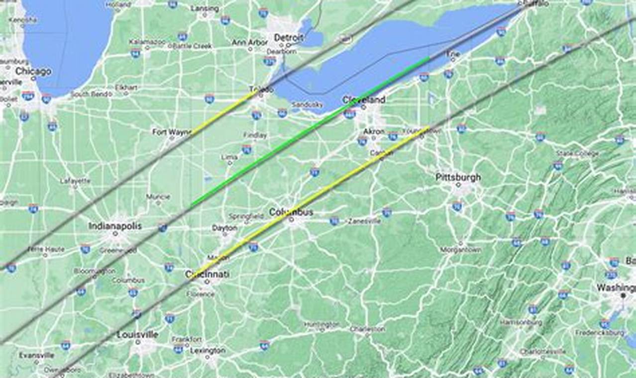 2024 Eclipse Path Of Totality In Ohio
