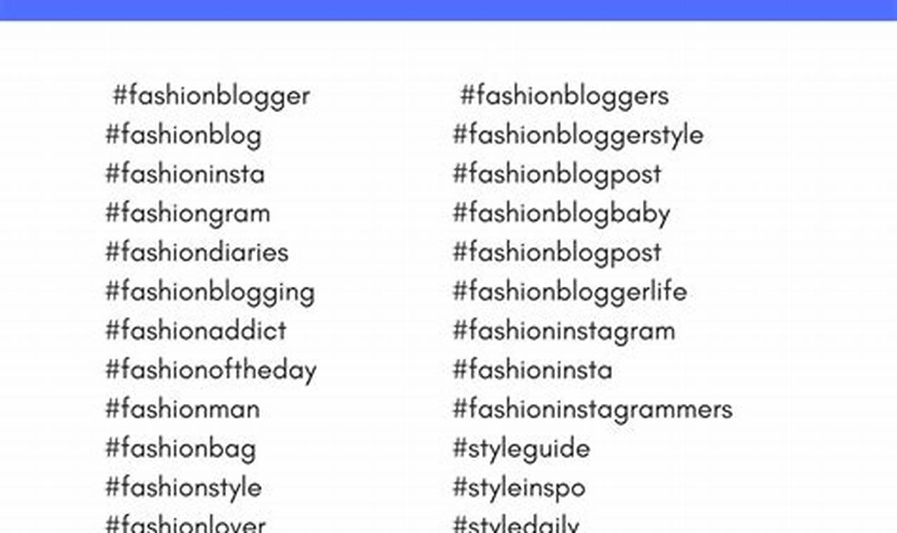 2024 Fashion Hashtags