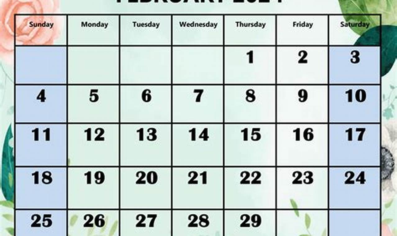 2024 February Calen2024 Moon Calendar Printable Calendar