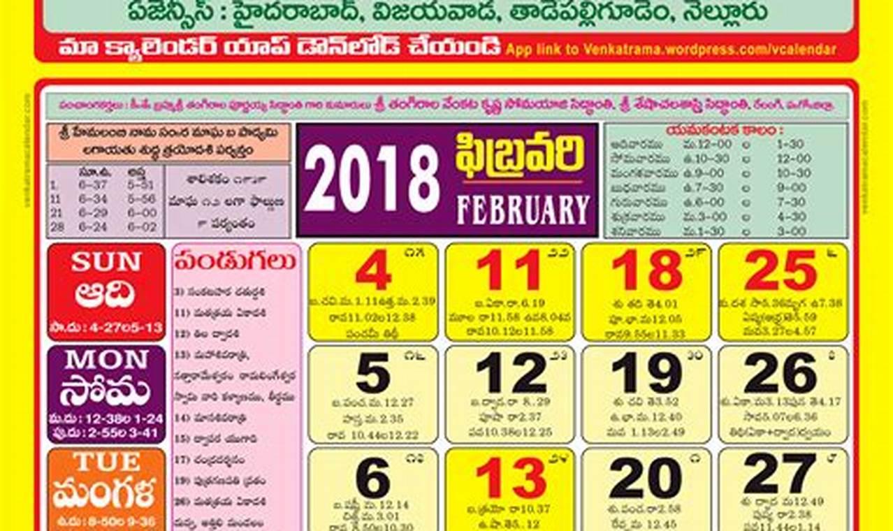2024 February Telugu Calendar Pdf Download