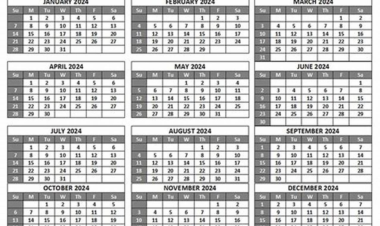 2024 Free Calendar Printable One Page