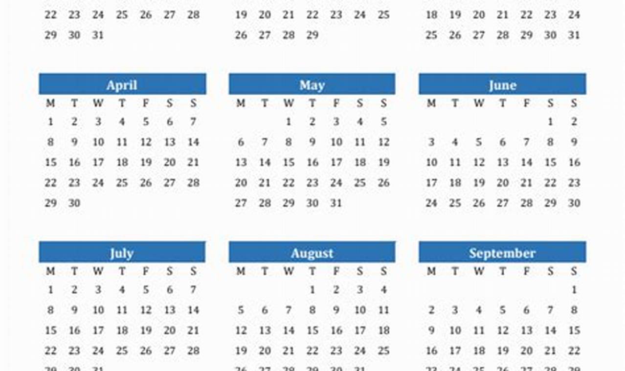 2024 Full Calendar Monday Start Time