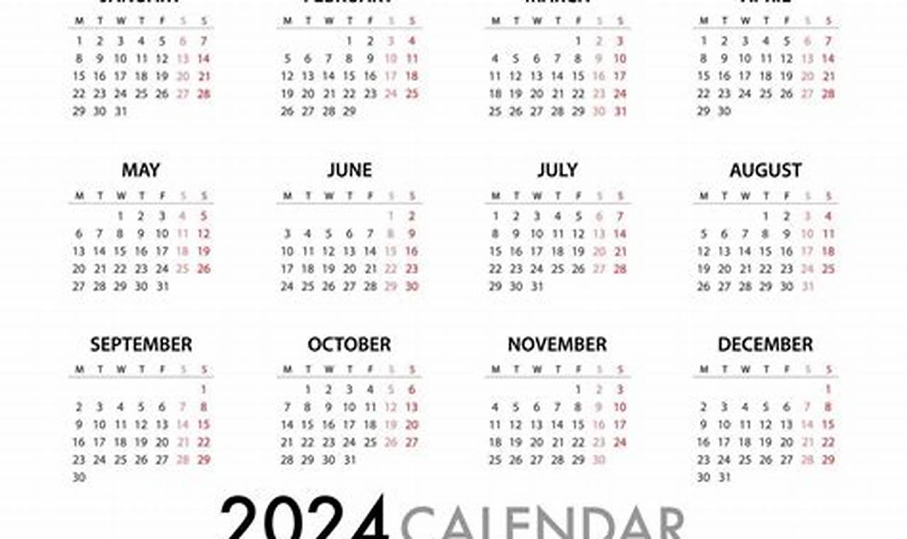 2024 Full Calendar Monday Startup Quotes