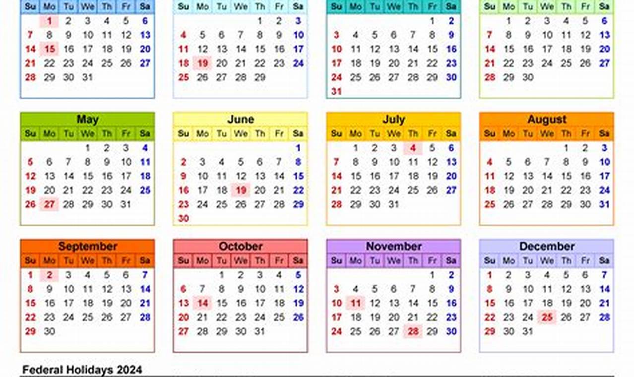 2024 Holiday Calendar Calendar Pdf