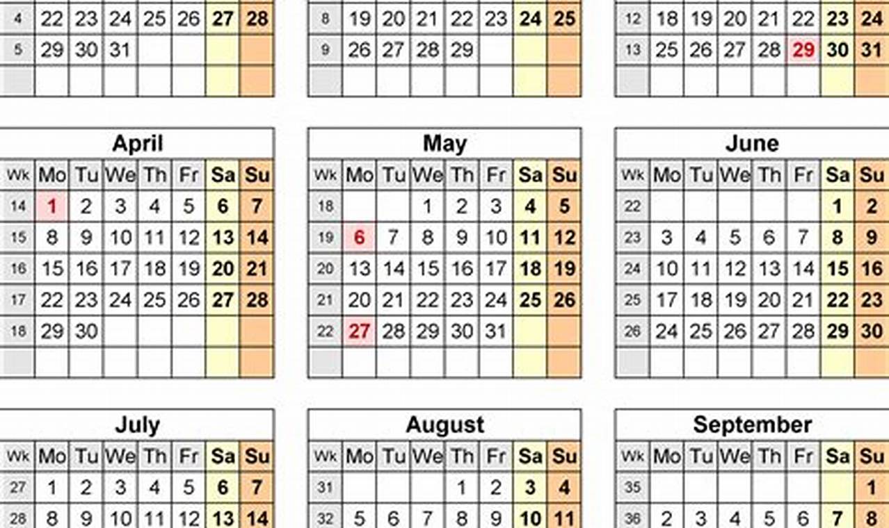 2024 Holiday Calendar Days Starting