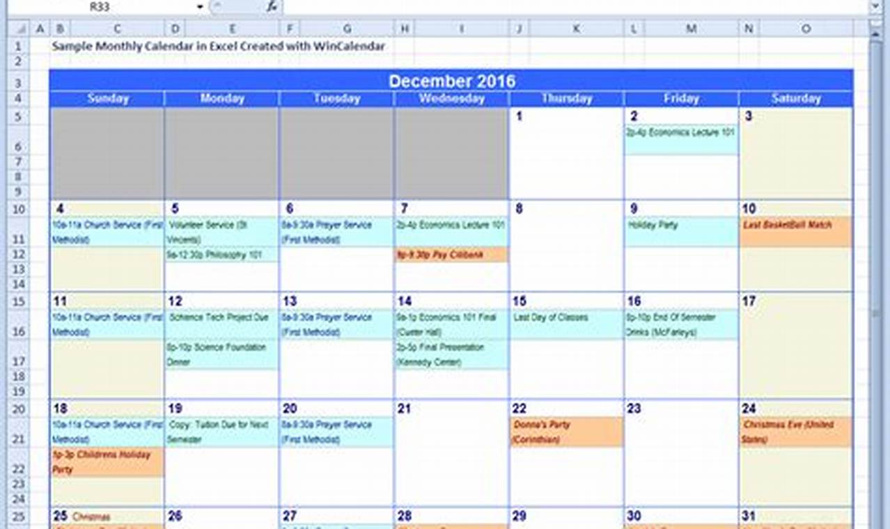 2024 Holiday Calendar Excel Sample Data