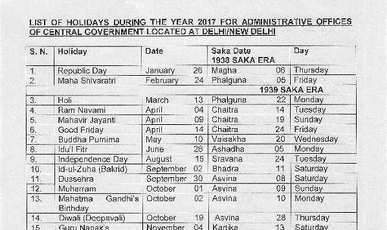 2024 Holiday Calendar Near New Delhi Delhi University