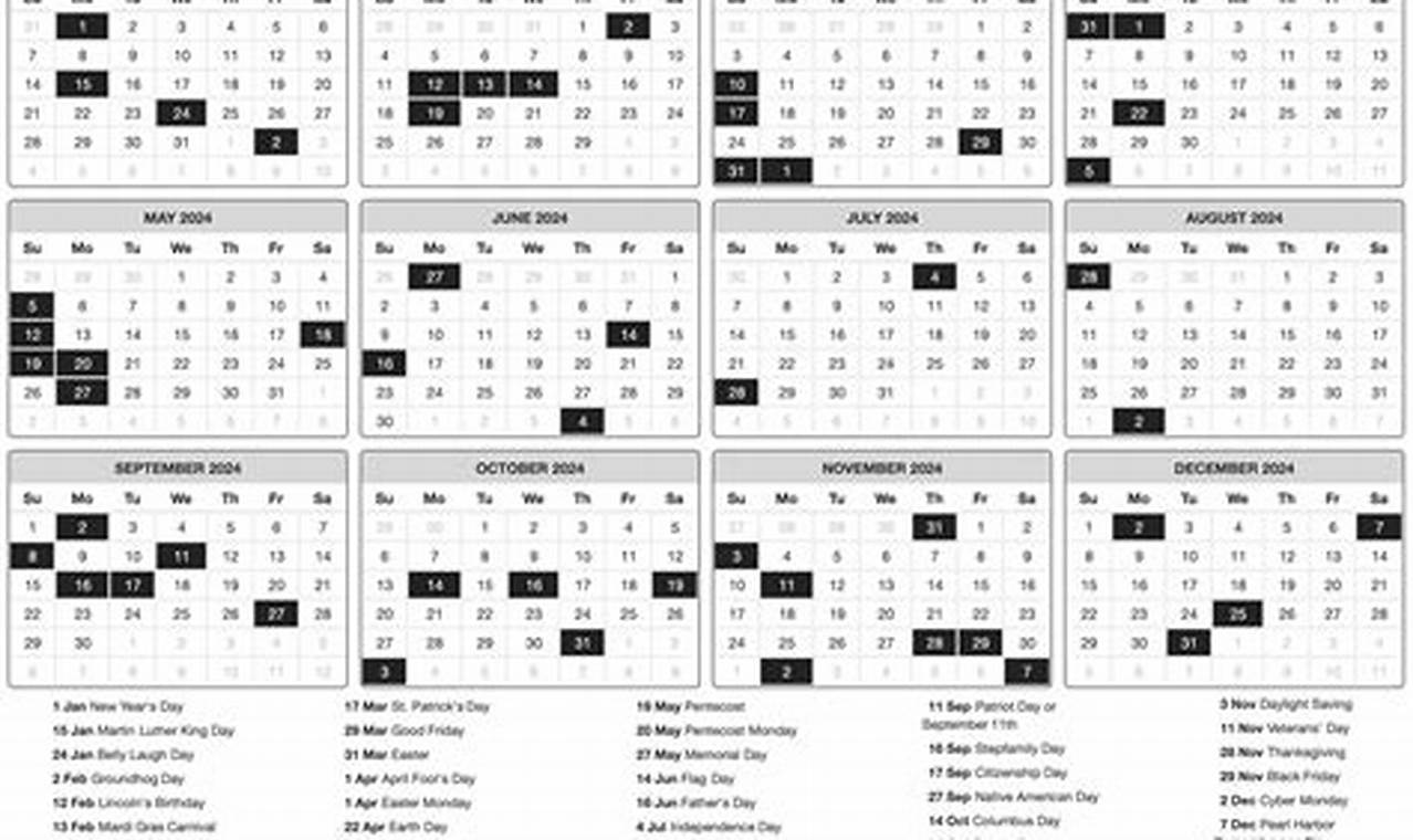 2024 Holiday Calendar Schedule Pdf 2020