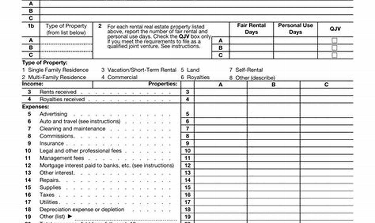 2024 Irs Schedule E Instructions