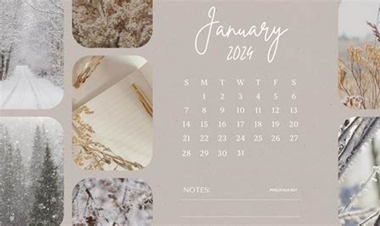 2024 January Calendar Background Aesthetic Images