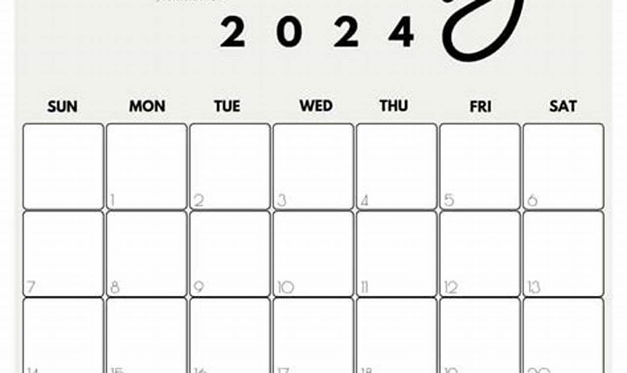 2024 January Calendar Cute Free Printables