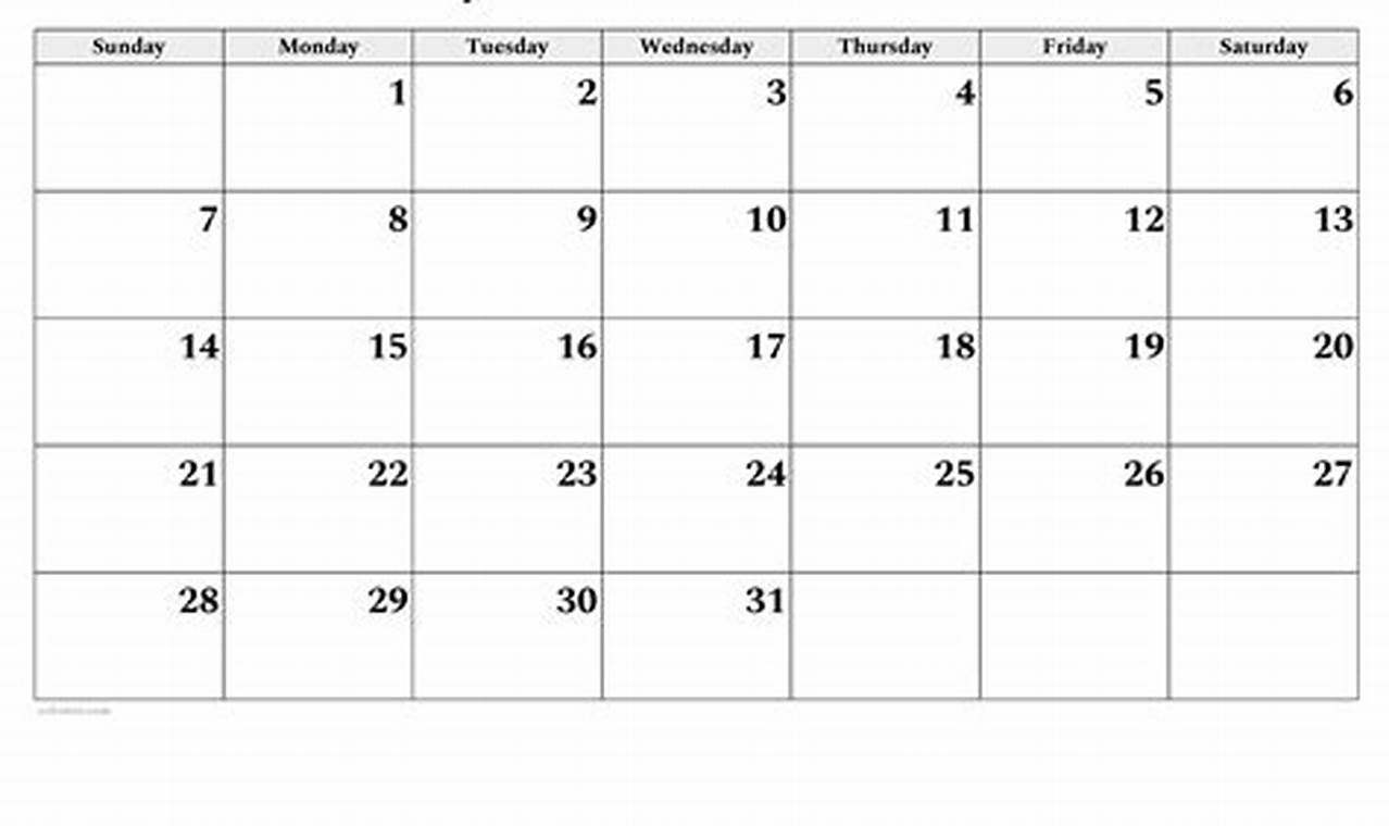 2024 January Calendar Excel File