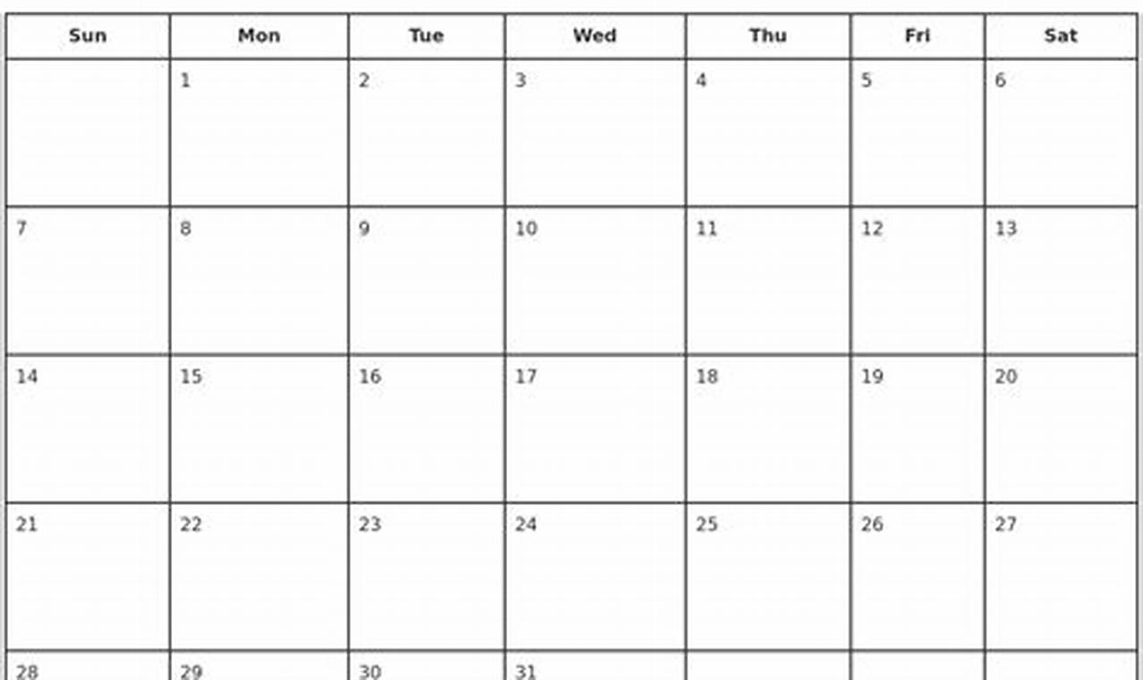 2024 January Calendar Free Printable Pages