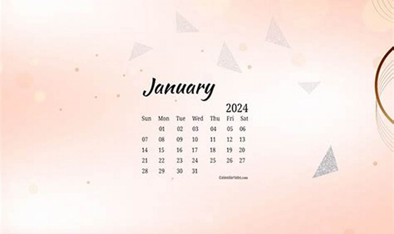 2024 January Calendar Wallpaper Png Download