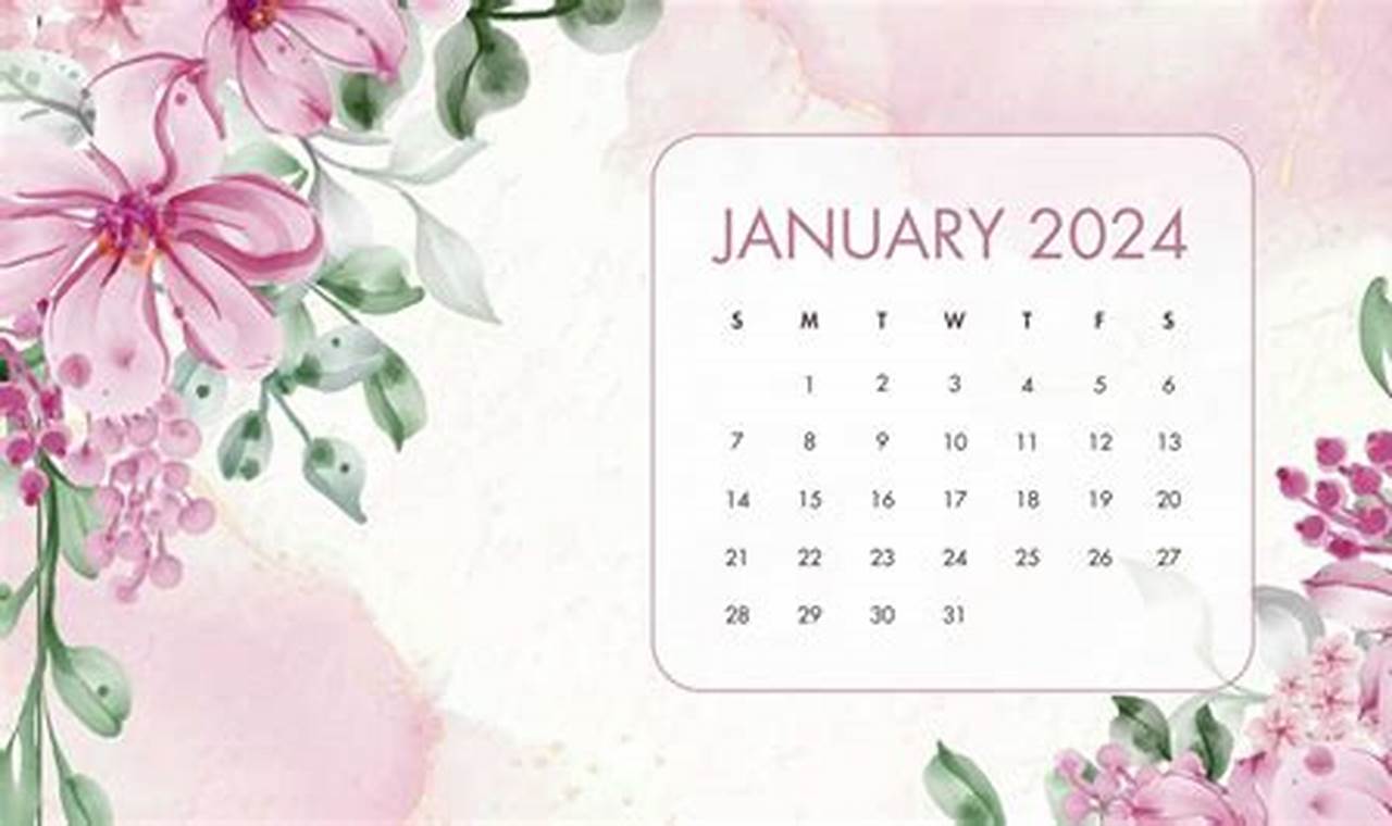 2024 January Calendar With Holidays Photos Wallpaper Hd