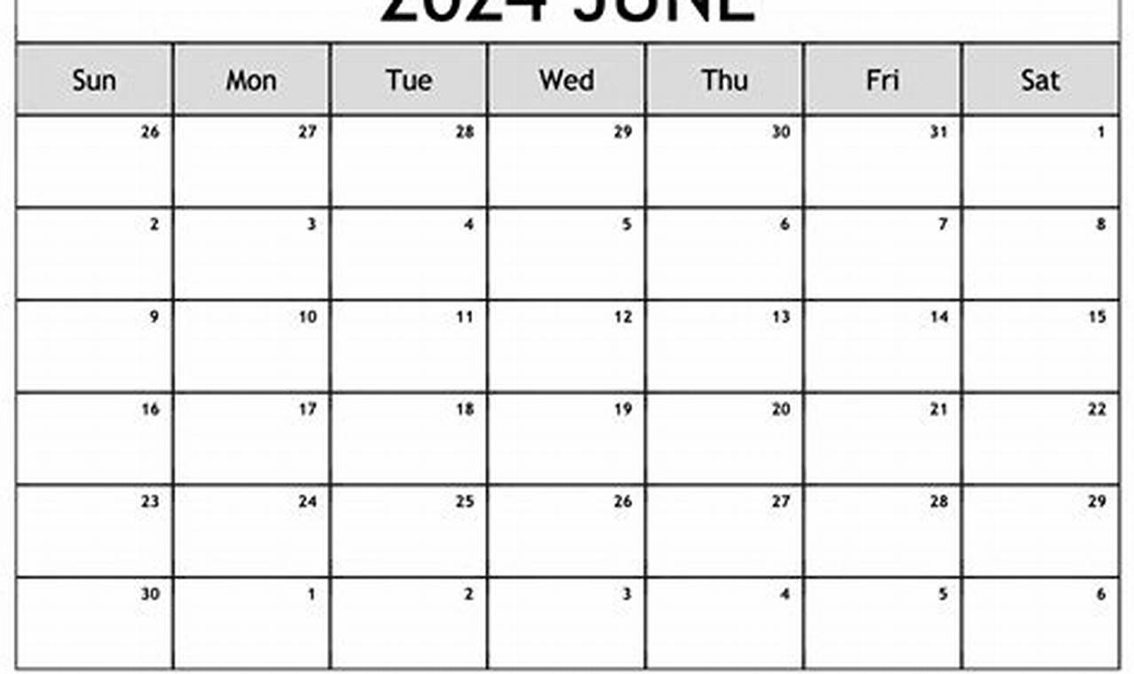 2024 June Calendar With Holidays Downloadable Free
