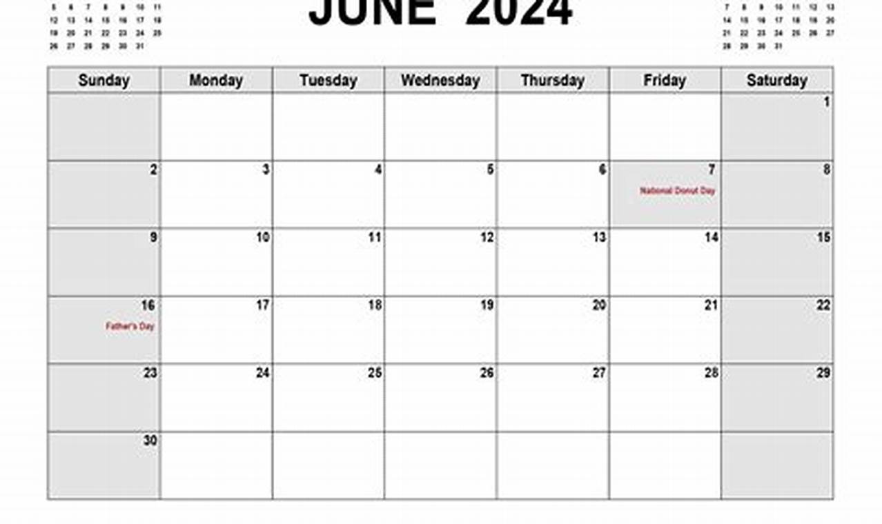 2024 June Calendar With Holidays Online Pdf
