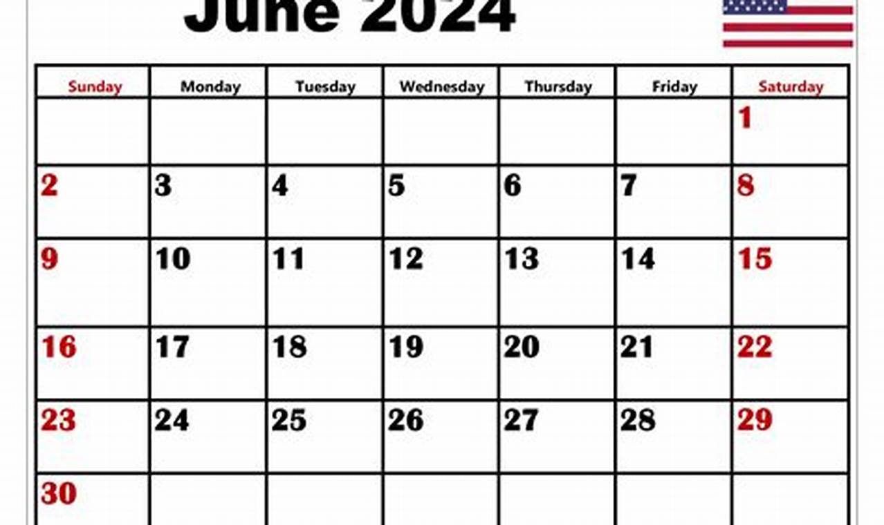 2024 June Calendar With Holidays United States Pdf