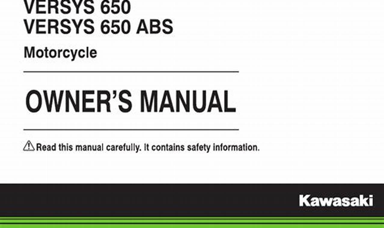 2024 Kawasaki Ninja 650 Owners Manual