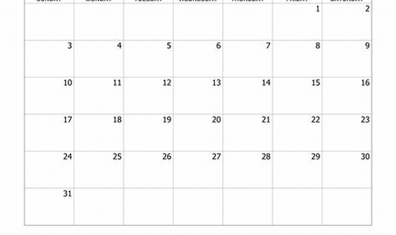 2024 March Calendar Blank Download Aadhar