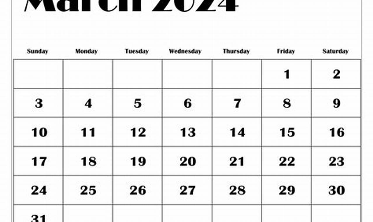 2024 March Calendar Free Printable Charts Uk