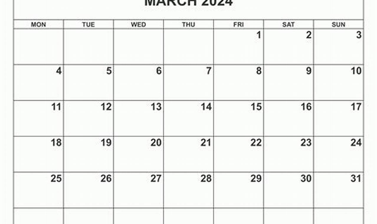 2024 March Calendar Pdf Full Form