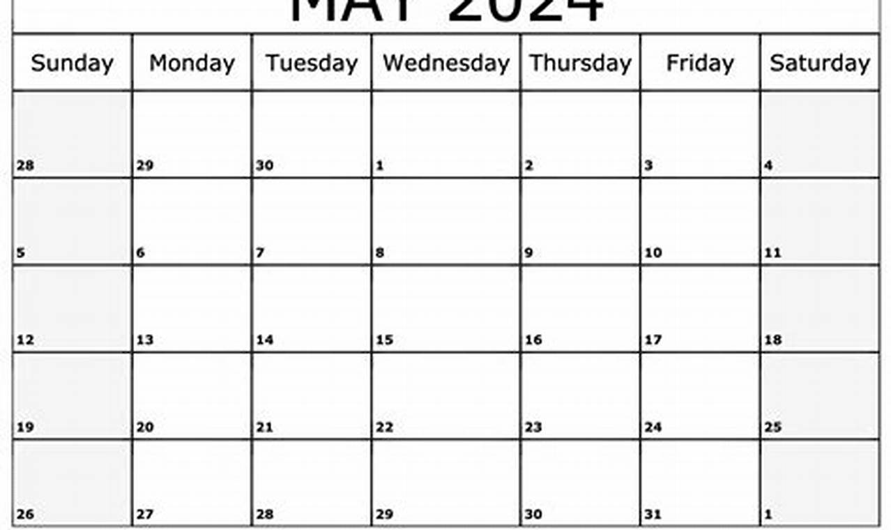 2024 May Calendar Pdf Template 2021