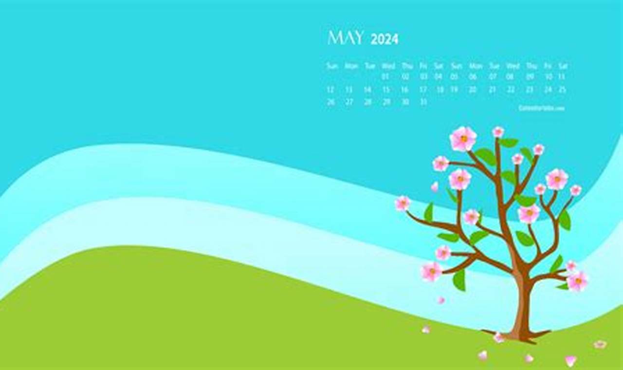 2024 May Calendar Wallpaper Background Wallpaper
