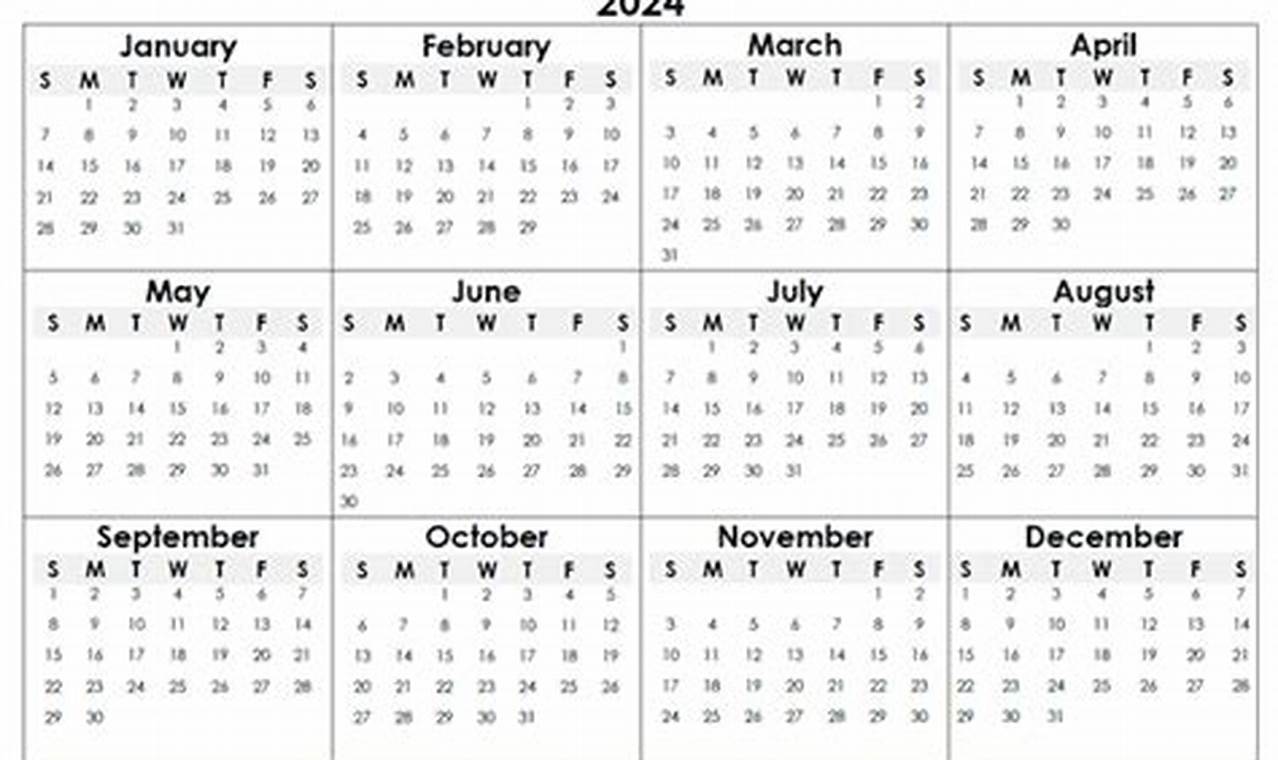 2024 Mini Calendar Printable