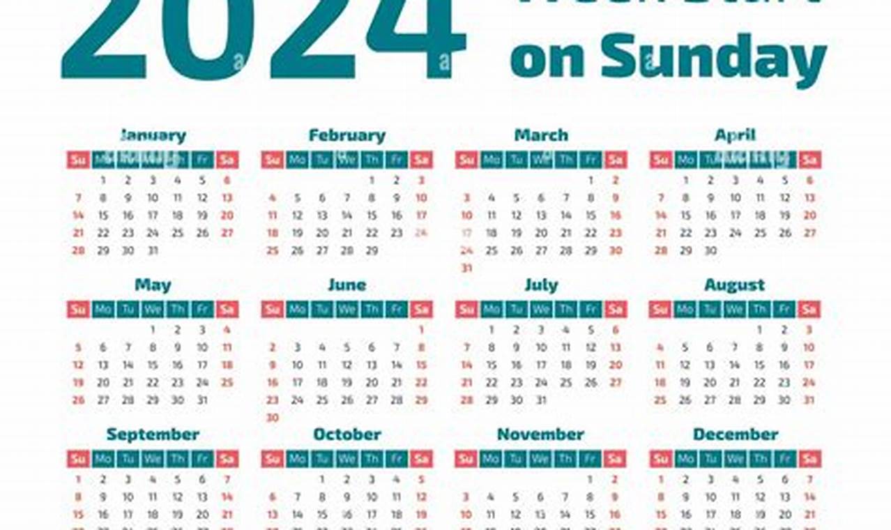2024 Numbered Weeks Calendar Year 2020