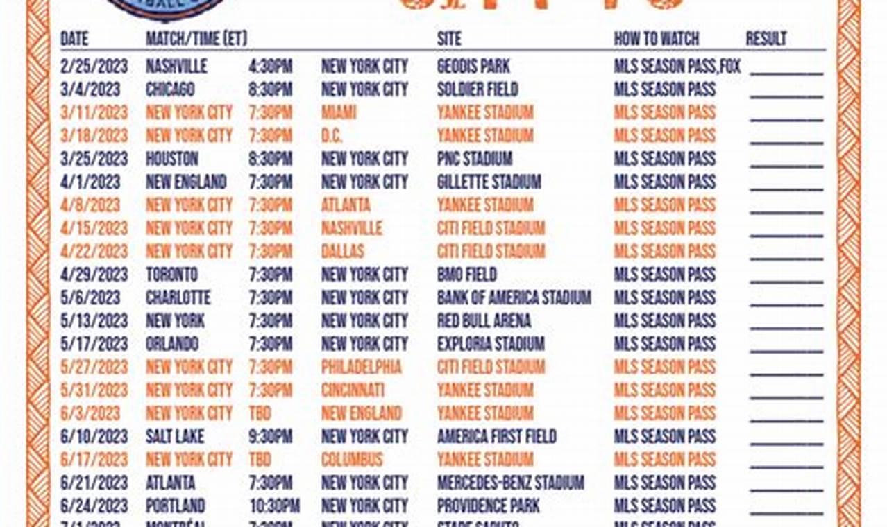 2024 Nycfc Schedule Today