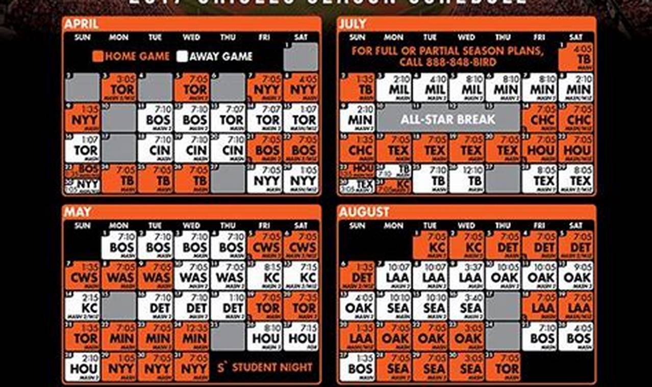 2024 Orioles Promotional Schedule Calendar Printable