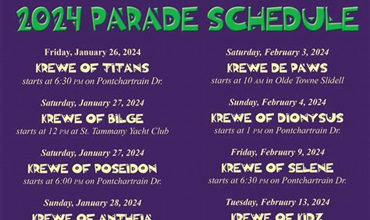 2024 Parade Schedule