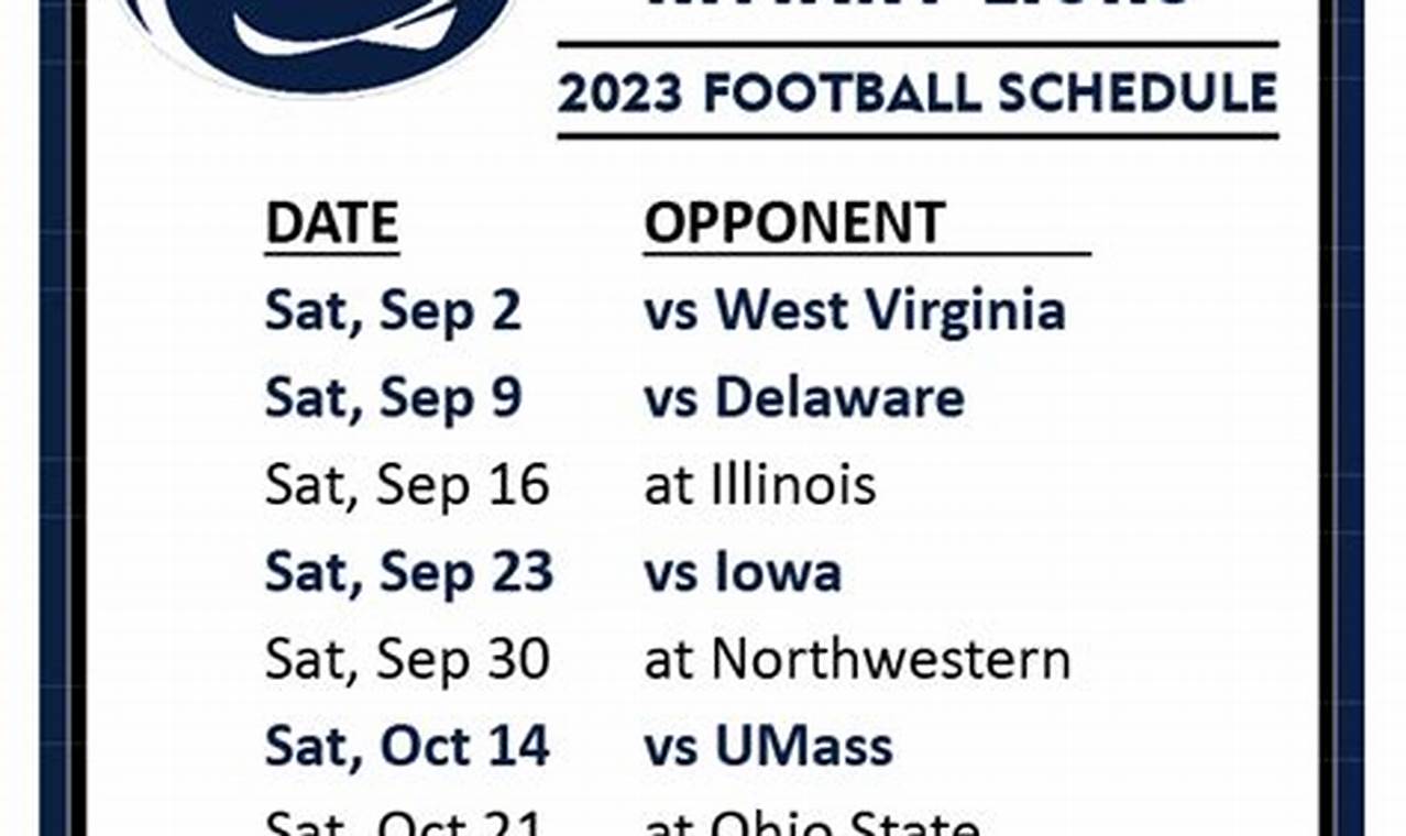 2024 Penn State Football Schedule 2024