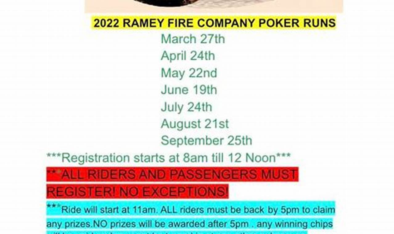 2024 Poker Run Schedule Chart