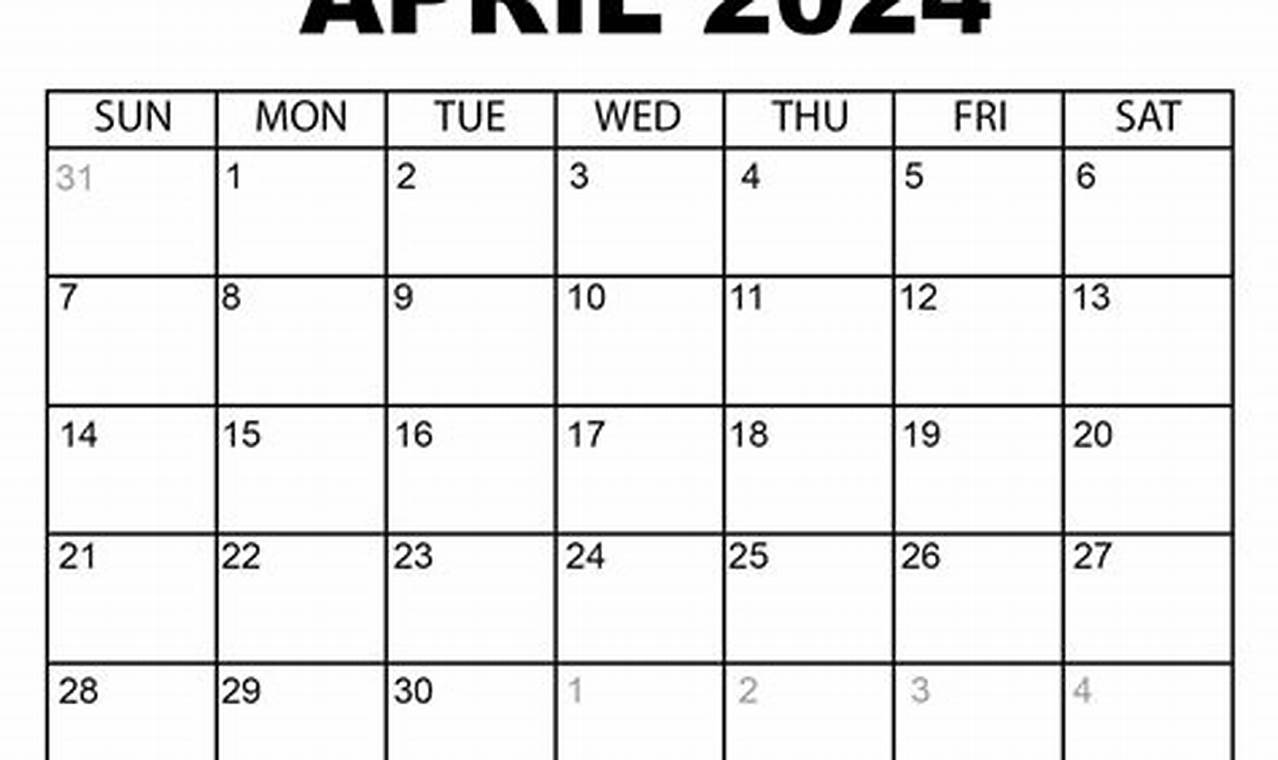 2024 Prapril 2024 Calendar To Print