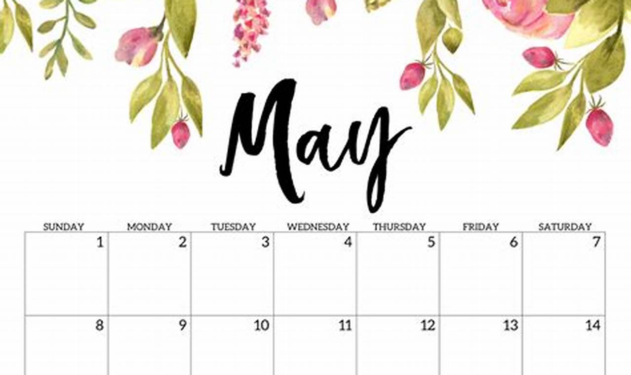 2024 Printable Calendar By Month Floral