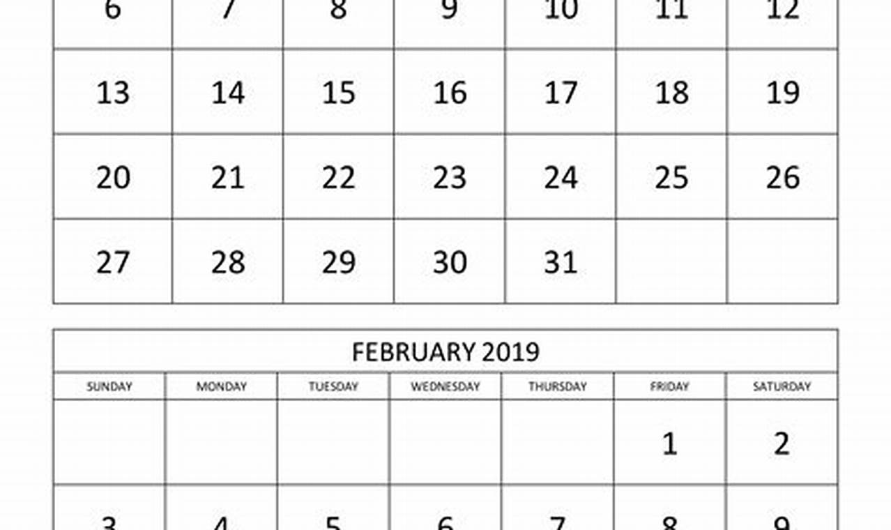 2024 Printable Calendar Free 2 Months Per Page Word