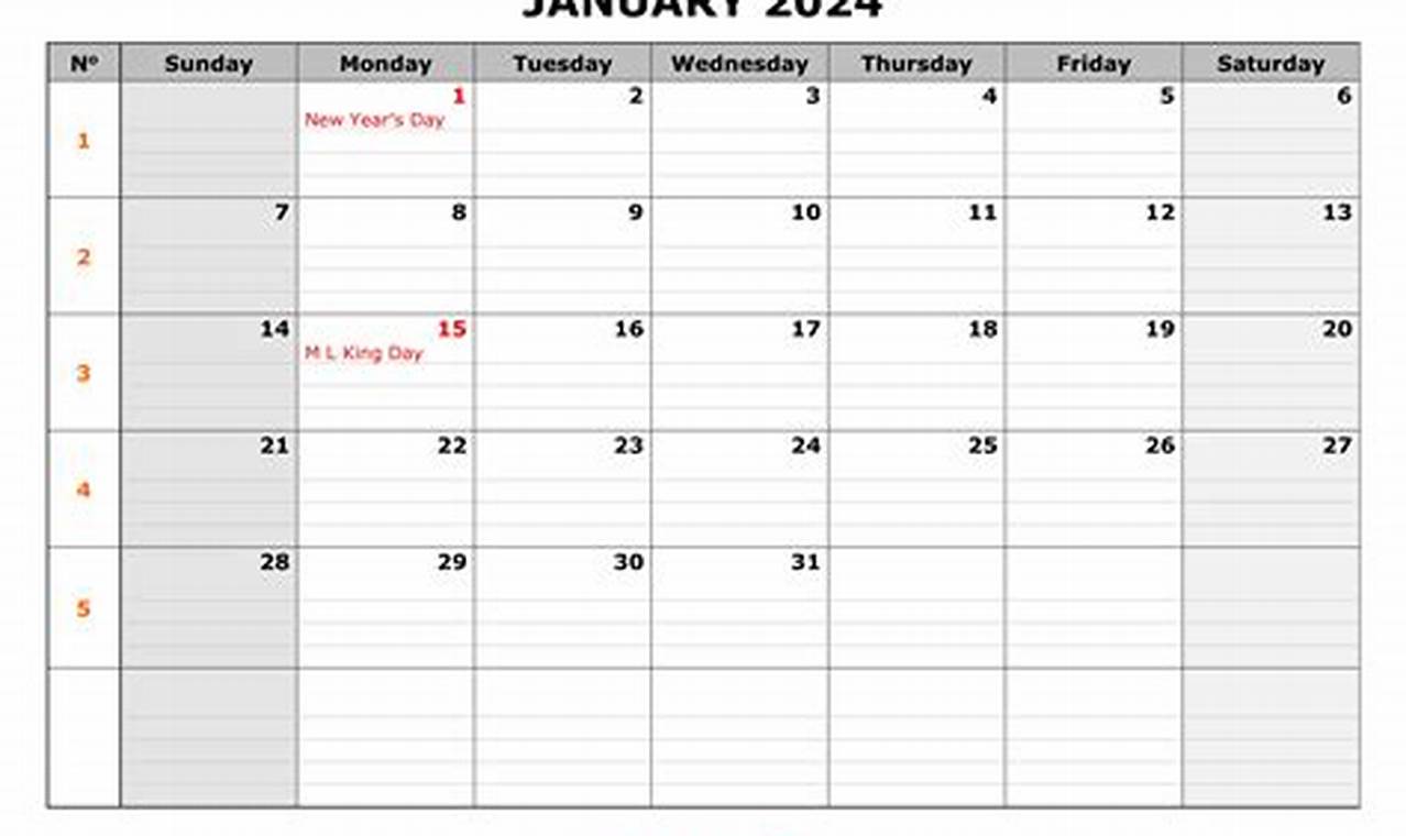 2024 Printable Calendar Month By Month 1