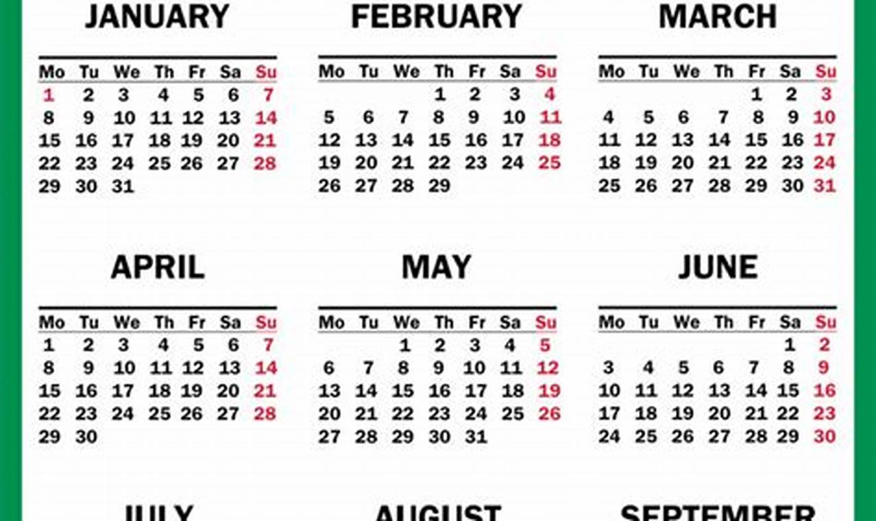 2024 Printable Calendar No Download Necessary Actions