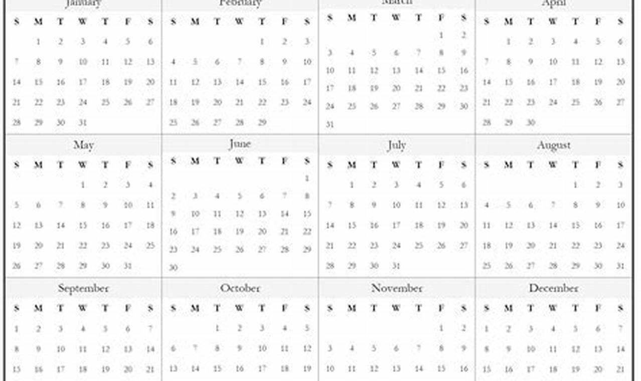2024 Printable Year Calendar